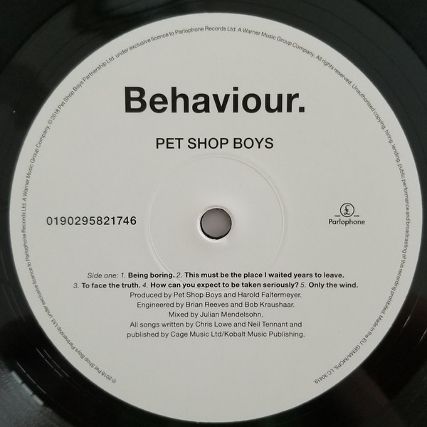 Pet Shop Boys - Behaviour. | Parlophone (0190295821746) - 3 Pet Shop Boys - Behaviour. | Parlophone (0190295821746) - 3