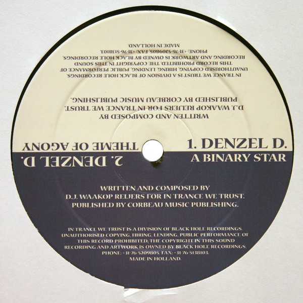 Denzel D. - Bluster Of The Storm / A Binary Star / Theme Of Agony | In Trance We Trust (ITWT 321-5) - 4 Denzel D. - Bluster Of The Storm / A Binary Star / Theme Of Agony | In Trance We Trust (ITWT 321-5) - 4