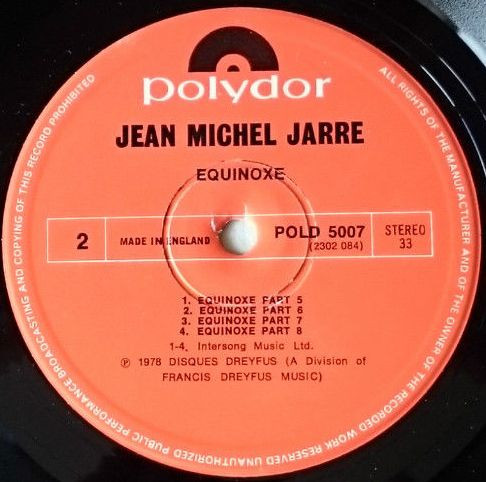Jean-Michel Jarre - Equinoxe | Polydor (POLD 5007) - 4
