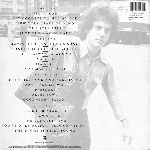 Billy Joel - Greatest Hits Volume I & Volume II | Columbia (C2 40121) - 3 Billy Joel - Greatest Hits Volume I & Volume II | Columbia (C2 40121) - 3