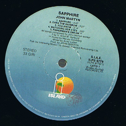 John Martyn - Sapphire | Island Records (ILPS 9779) John Martyn - Sapphire | Island Records (ILPS 9779)