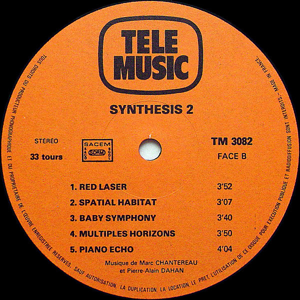 Marc Chantereau Et Pierre-Alain Dahan - Synthesis 2 | Tele Music (TM 3082) - 4