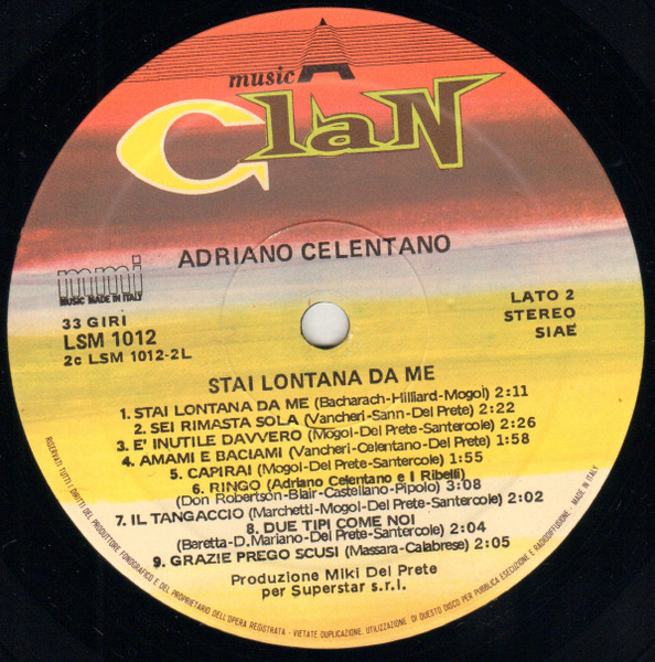 Adriano Celentano - Stai Lontana Da Me | Clan Celentano (LSM 1012) - 4 Adriano Celentano - Stai Lontana Da Me | Clan Celentano (LSM 1012) - 4