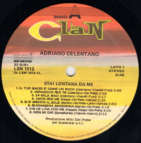 Adriano Celentano - Stai Lontana Da Me | Clan Celentano (LSM 1012) - 3 Adriano Celentano - Stai Lontana Da Me | Clan Celentano (LSM 1012) - 3