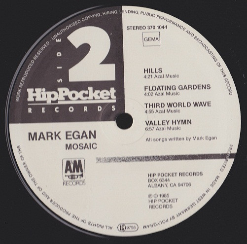 Mark Egan - Mosaic | Hip Pocket Records (370 104-1) - 3