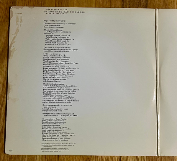 Dan Fogelberg - The Innocent Age | Epic (KE2 37393) - 2 Dan Fogelberg - The Innocent Age | Epic (KE2 37393) - 2