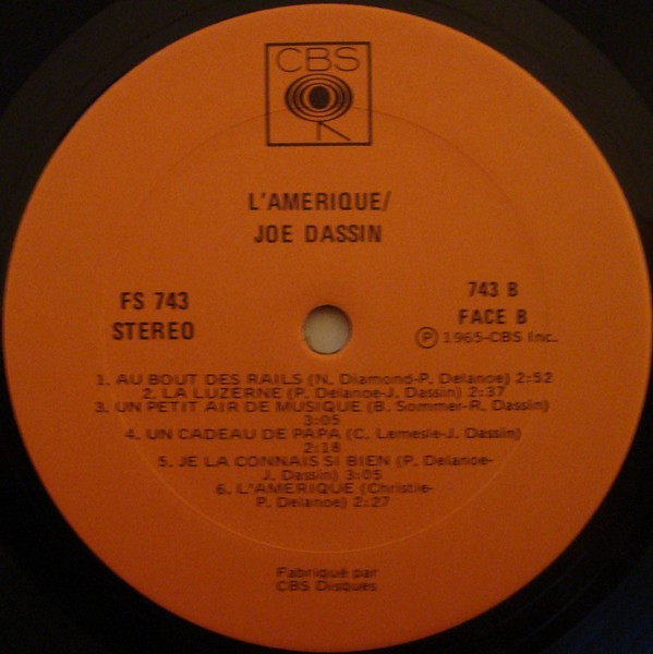 Joe Dassin - L'Amérique [Vinyl] | CBS (FS-743) - 4
