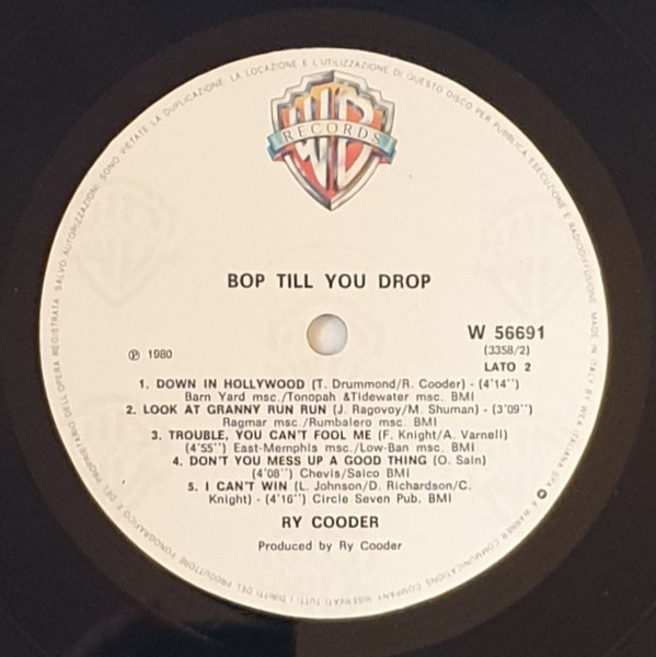 Ry Cooder - Bop Till You Drop | Warner Bros. Records (W 56691) - 4