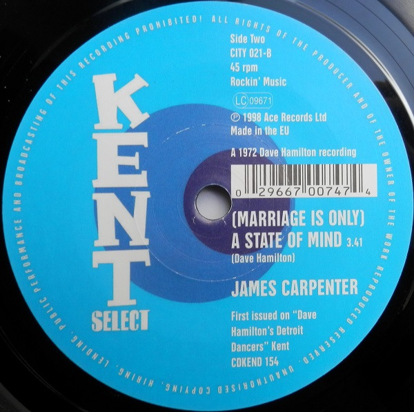 The Paramount Four / James Carpenter - Sorry Ain't The Word / (Marriage Is Only) A State Of Mind | Kent Select (CITY 021) - 2 The Paramount Four / James Carpenter - Sorry Ain't The Word / (Marriage Is Only) A State Of Mind | Kent Select (CITY 021) - 2