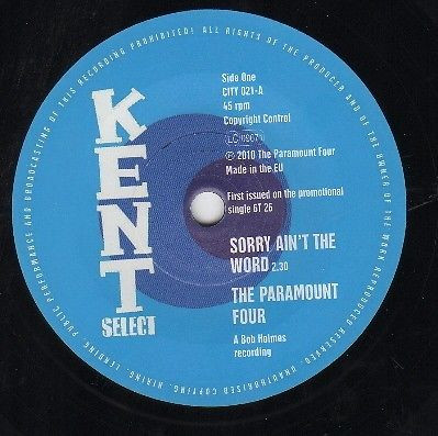 The Paramount Four / James Carpenter - Sorry Ain't The Word / (Marriage Is Only) A State Of Mind | Kent Select (CITY 021) - main The Paramount Four / James Carpenter - Sorry Ain't The Word / (Marriage Is Only) A State Of Mind | Kent Select (CITY 021) - main
