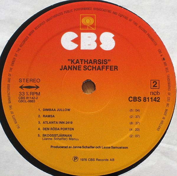 Janne Schaffer - Katharsis | CBS (CBS 81142) - 4