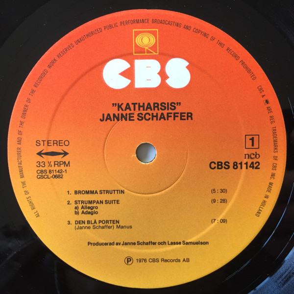 Janne Schaffer - Katharsis | CBS (CBS 81142) - 3