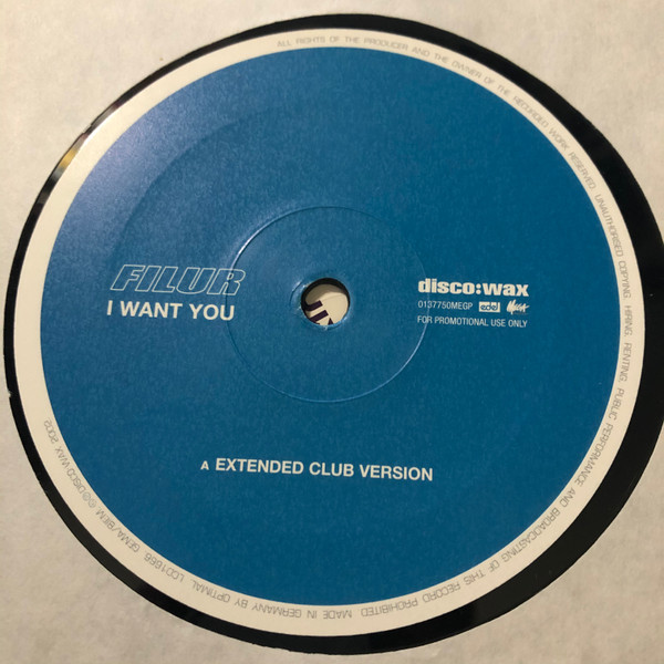 Filur - I Want You | disco:wax (0137750MEGP) - 2