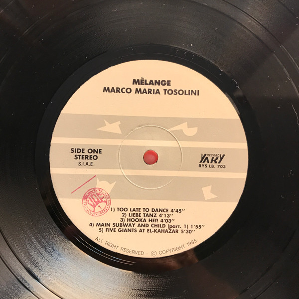 Marco Maria Tosolini - Mèlange | Yaki Record (RYS LB 703) - 4