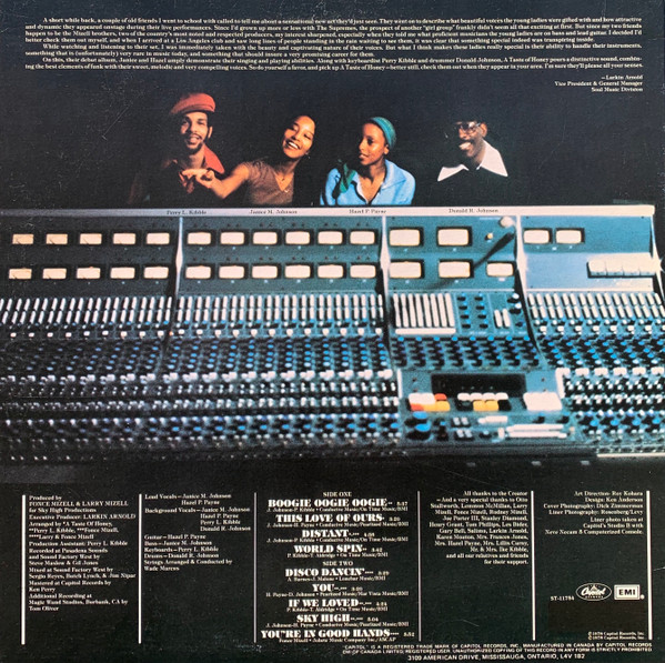 A Taste Of Honey - A Taste Of Honey | Capitol Records (ST-11754)