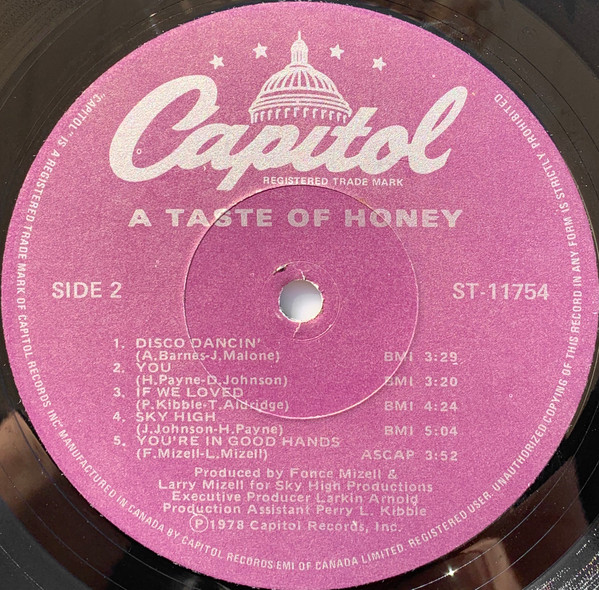 A Taste Of Honey - A Taste Of Honey | Capitol Records (ST-11754) - 3