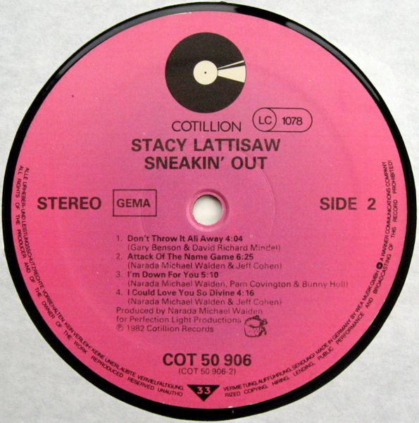 Stacy Lattisaw - Sneakin' Out | Cotillion (COT 50 906) - 4