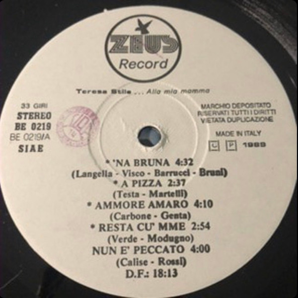 Teresa Stile - ...Alla Mia Mamma | Zeus Record (BE 0219) - 4 Teresa Stile - ...Alla Mia Mamma | Zeus Record (BE 0219) - 4