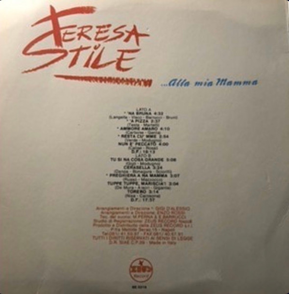 Teresa Stile - ...Alla Mia Mamma | Zeus Record (BE 0219) - 2 Teresa Stile - ...Alla Mia Mamma | Zeus Record (BE 0219) - 2
