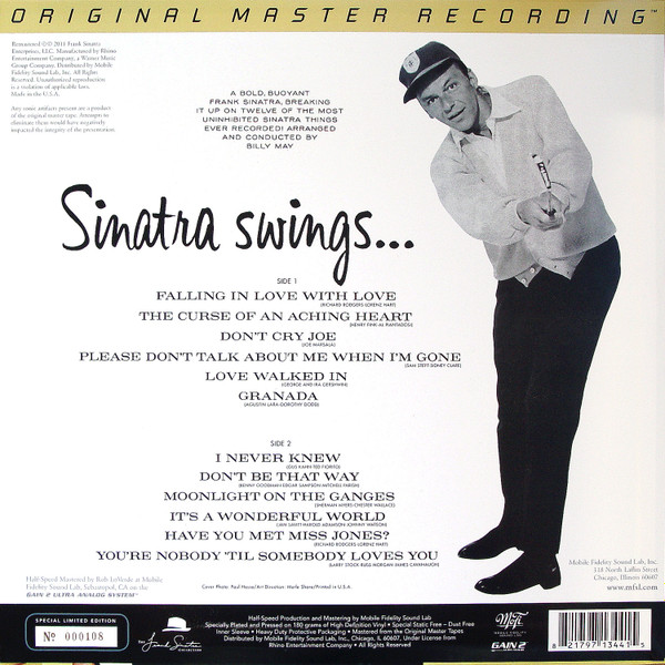 Frank Sinatra - Swing Along With Me - Sinatra Swings... | Mobile Fidelity Sound Lab (MFSL 1-344) - 2