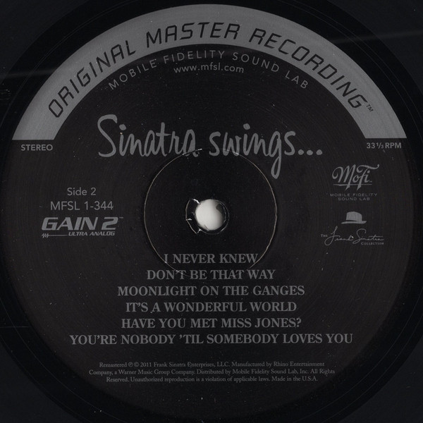 Frank Sinatra - Swing Along With Me - Sinatra Swings... | Mobile Fidelity Sound Lab (MFSL 1-344) - 3