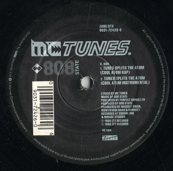MC Tunes Versus 808 State - Tunes Splits The Atom (Creamatomic Rap) | ZTT (ZANG 6TX) - 4
