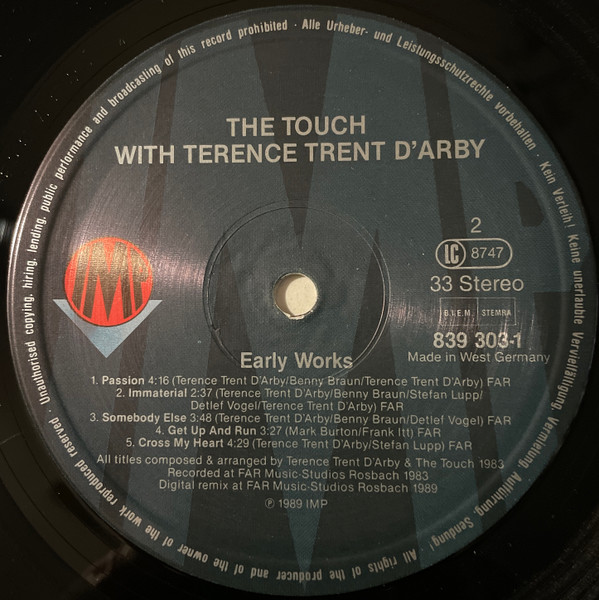 The Touch With Terence Trent D'Arby - Early Works | IMP (839 303-1) - 4