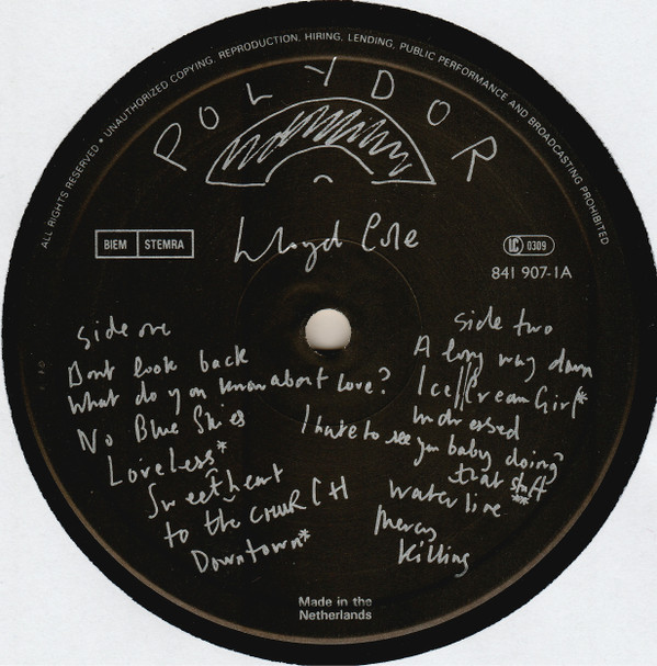 Lloyd Cole - Lloyd Cole | Polydor (841 907-1) - 3 Lloyd Cole - Lloyd Cole | Polydor (841 907-1) - 3