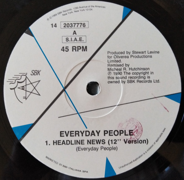 Everyday People - Headline News | SBK Records (14 2037776) - 3