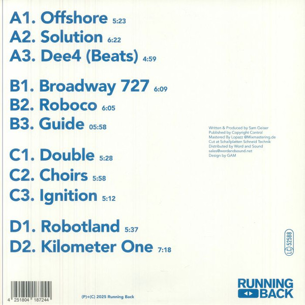 Deetron - Running Back Mastermix: Deetron Vol. 1 | Running Back (RBDEETLP1) - 2