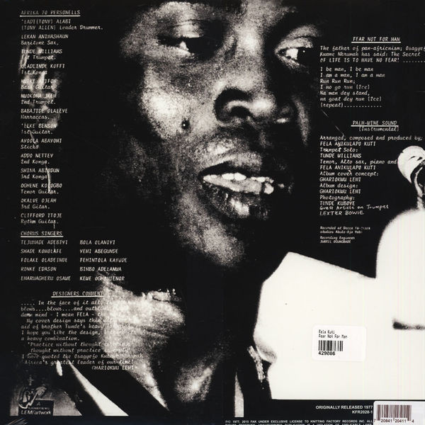 Fẹlá And Afrika 70 - Fear Not For Man | Knitting Factory Records (KFR-2028-1)