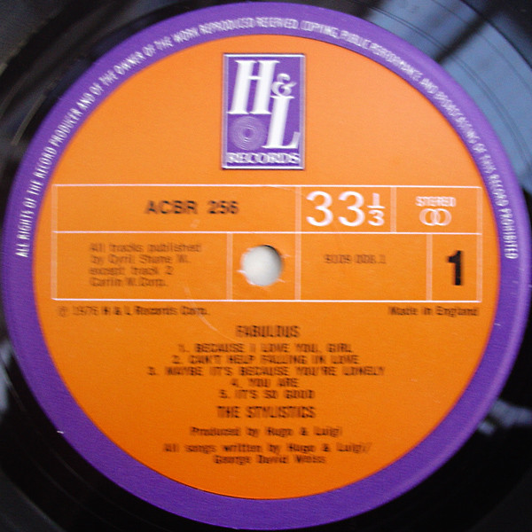 The Stylistics - Fabulous | H & L Records (ACBR 256) - 2 The Stylistics - Fabulous | H & L Records (ACBR 256) - 2