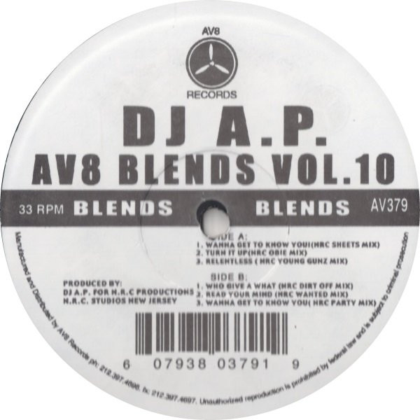 DJ A.P. - AV8 Blends Vol. 10 | AV8 Records (AV379) DJ A.P. - AV8 Blends Vol. 10 | AV8 Records (AV379)