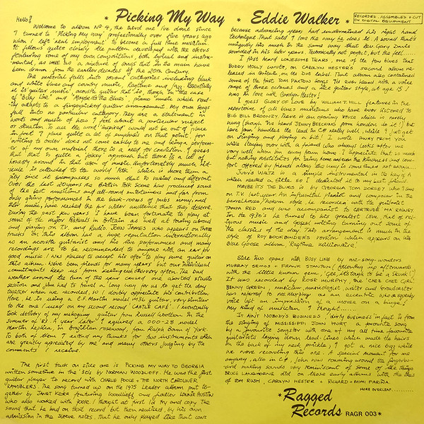 Eddie Walker - Picking My Way | Ragged Records (RAGR 003) - 3 Eddie Walker - Picking My Way | Ragged Records (RAGR 003) - 3