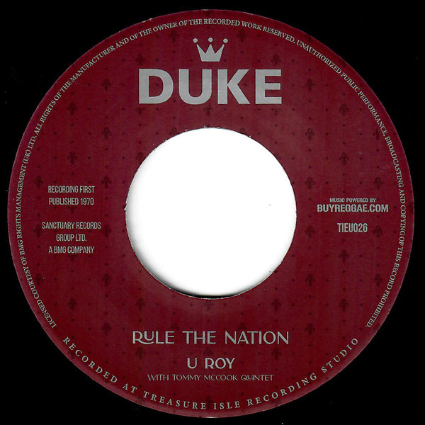 U-Roy / Errol Brown - Rule The Nation / Gemini Rock | Duke Records (TIEU026) - 2