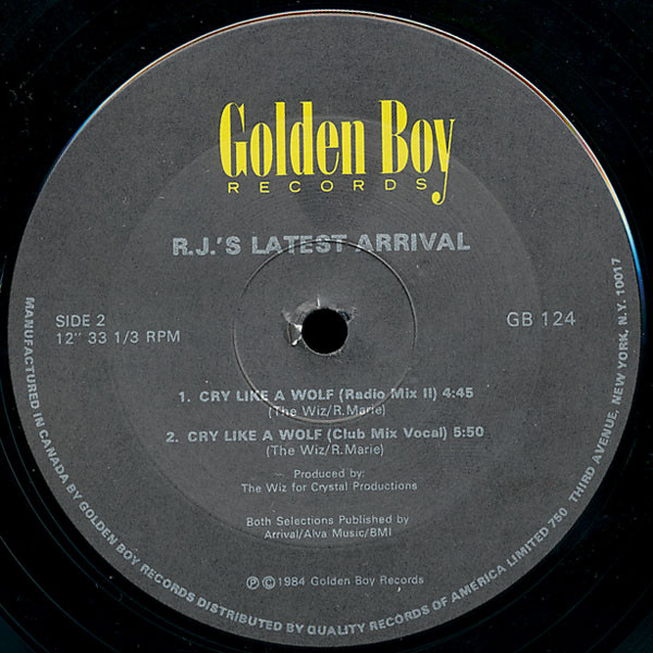 R.J.'s Latest Arrival - Cry Like A Wolf | Golden Boy Records (GB 124) - 2