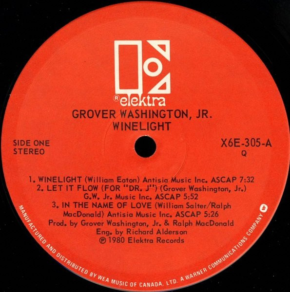 Grover Washington, Jr. - Winelight | Elektra (X6E-305) - 3