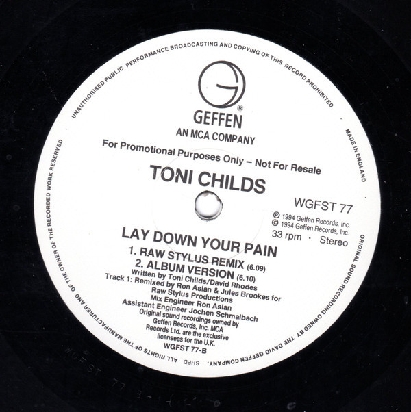 Toni Childs - Lay Down Your Pain | Geffen Records (WGFST 77) - 3