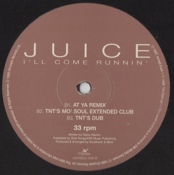 Juice - I'll Come Running | Chrysalis (12CHSDJS 5090) - 2 Juice - I'll Come Running | Chrysalis (12CHSDJS 5090) - 2