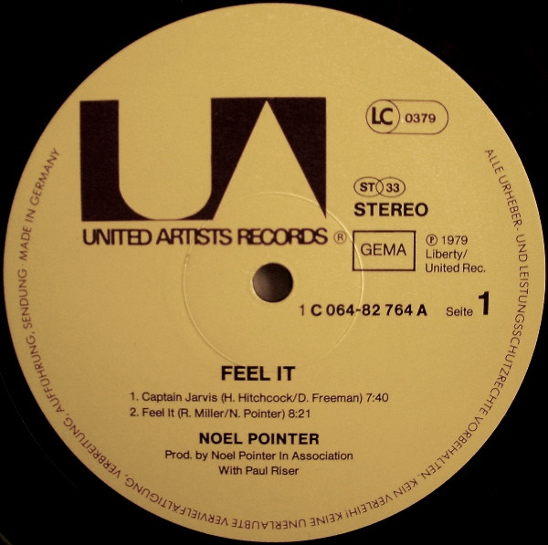 Noel Pointer - Feel It | United Artists Records (1C 064-82 764) - 3