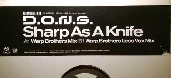 D.O.N.S. - Sharp As A Knife | Kontor Records (K220) - 4