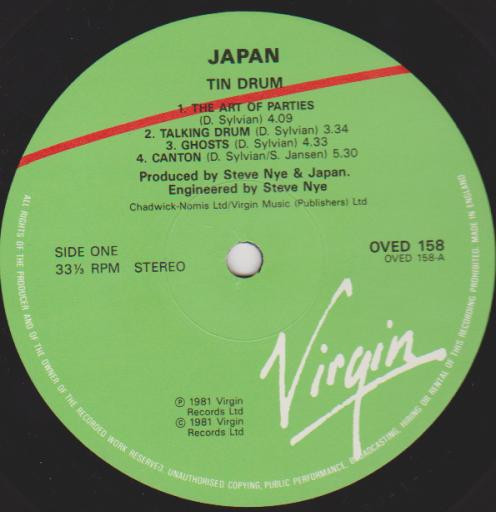Japan - Tin Drum | Virgin (OVED 158) - 3 Japan - Tin Drum | Virgin (OVED 158) - 3