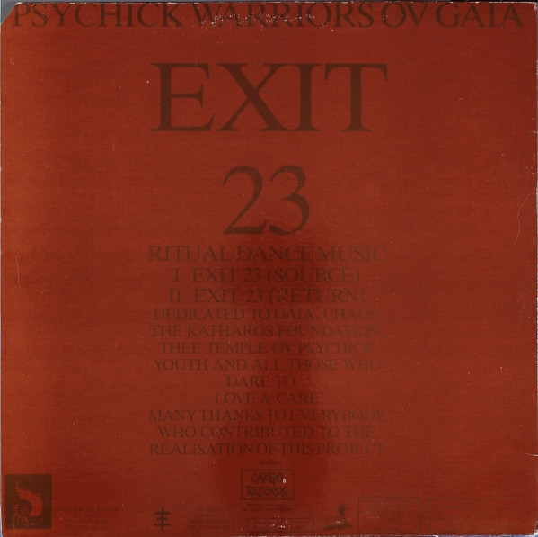 Psychick Warriors Ov Gaia - Exit 23 (Ritual Dance Music) | KK Records (KK 055)