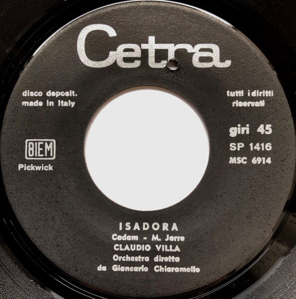 Claudio Villa - Isadora | Cetra (SP 1416) - 3