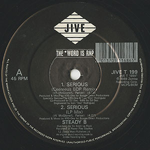 Steady B  &  Blastmaster KRS-One - Serious (Ceereeus BDP Remix) | Jive (JIVE T 199)