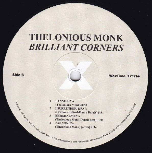 Thelonious Monk with Sonny Rollins , Ernie Henry and Clark Terry - Brilliant Corners | WaxTime (771714) - 4