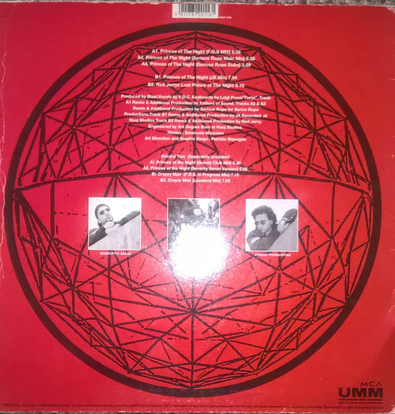 Blast Featuring V.D.C. - Princes Of The Night | MCA Records (MCST 2011) - 2