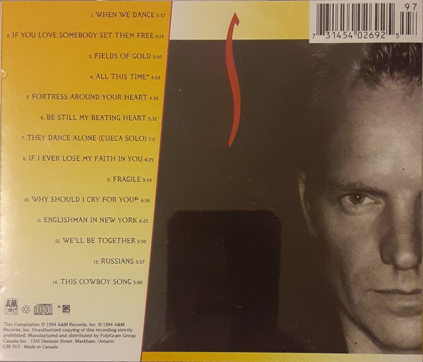 Sting - Fields Of Gold (The Best Of Sting 1984-1994) | A&M Records (31454 0269 2)