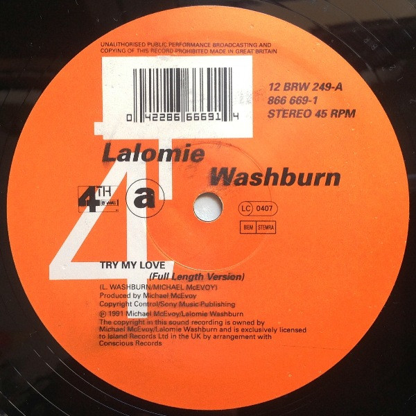 Lalomie Washburn - Try My Love | 4th & Broadway (12 BRW 249) - 3