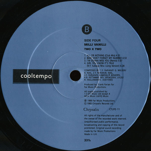 Milli Vanilli - 2 x 2 | Cooltempo (CTLP D11) - 6 Milli Vanilli - 2 x 2 | Cooltempo (CTLP D11) - 6